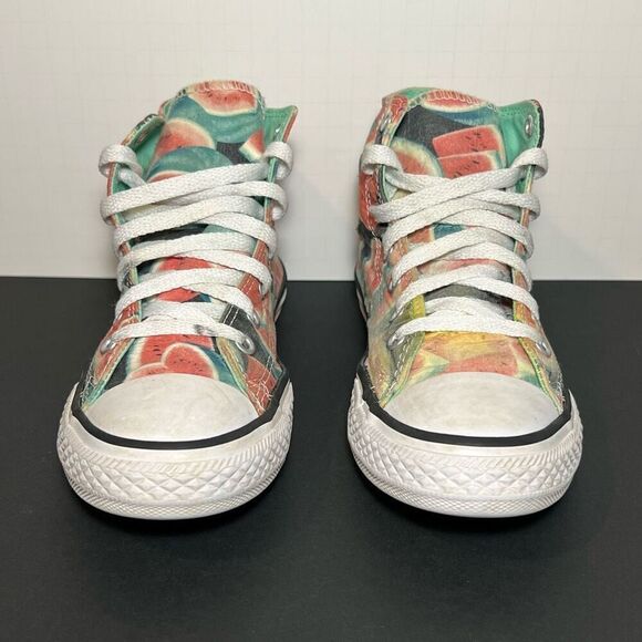 Girls CONVERSE Chuck Taylor All Star Hi Watermelon Sneakers / Size 2 - Picture 3 of 9